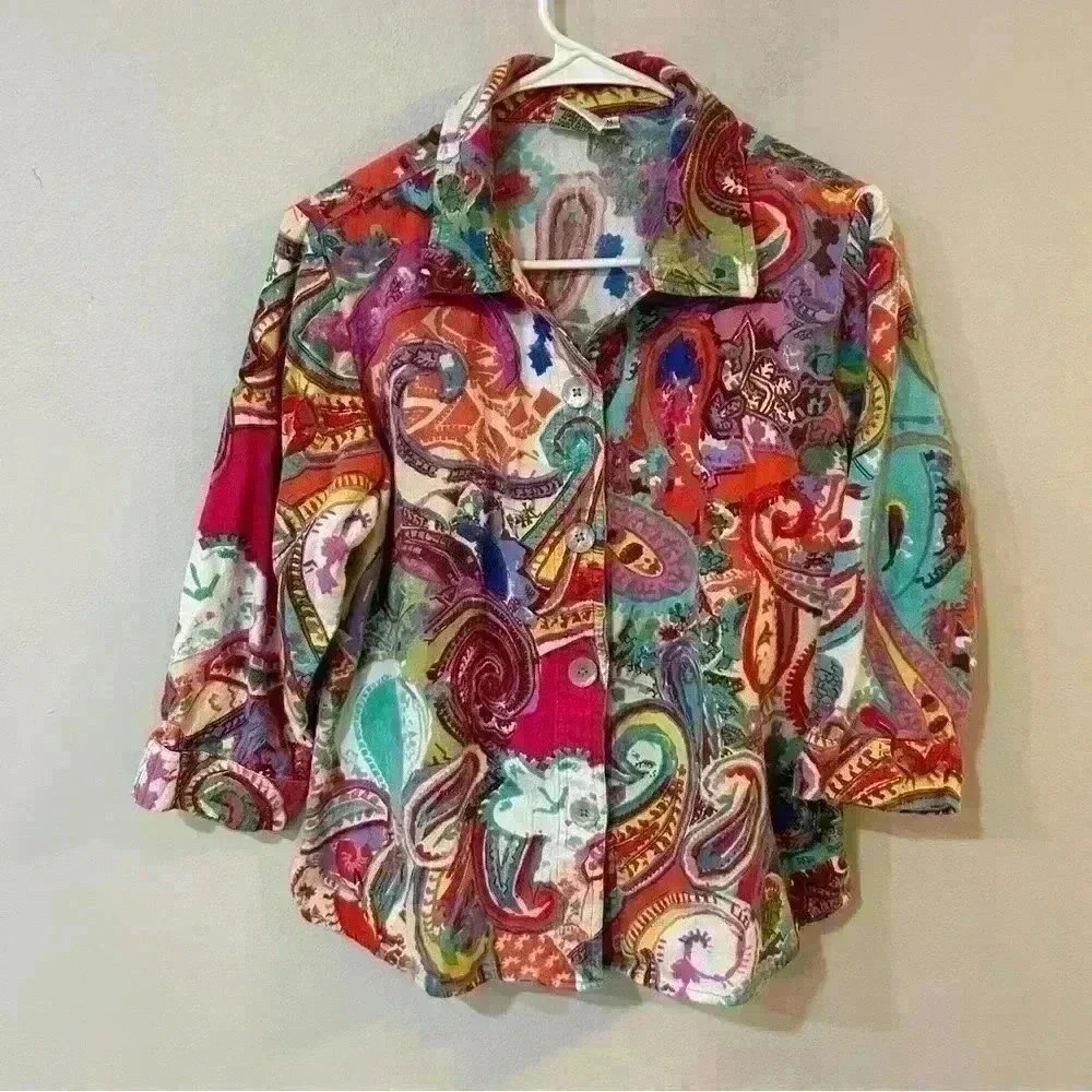 Parsley & Sage Floral Paisley Button Down Shirt